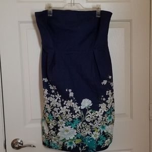 OLD NAVY strapless blue floral dress